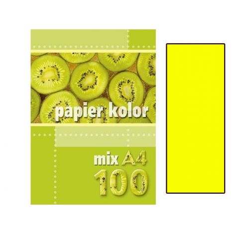 Papier ksero A4/100/80g Kreska żółty fluo